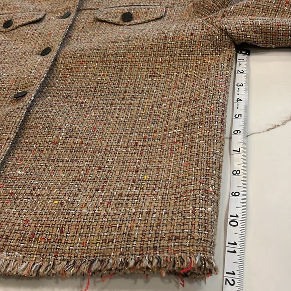 Kate Hill Petite Autumn Tweed 2 Piece Suit Jacket & Skirt & Gold thread accents - Picture 11 of 16